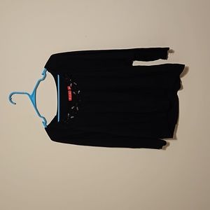 Elle Black Embleished Neckline Dolman sleeve Top